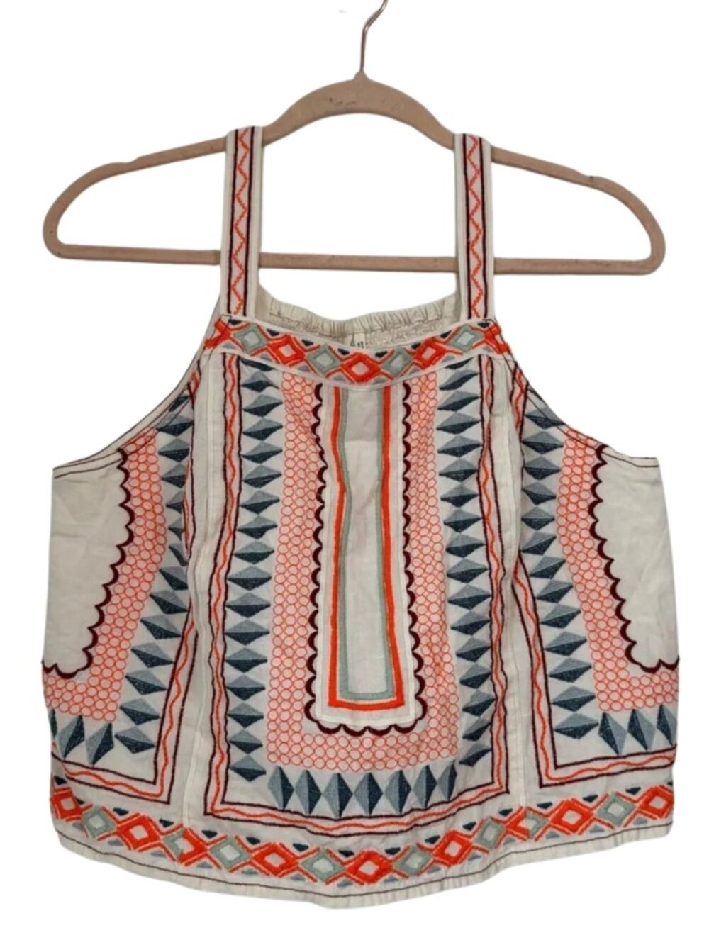 Anthropologie Islander Embroidered Tank Top